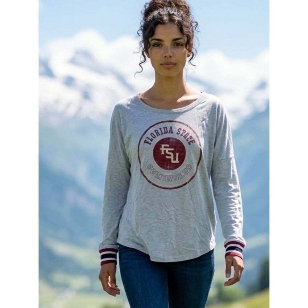 NWT Colosseum Women’s Gray Florida State Seminoles Long Sleeve Tee Shirt - L